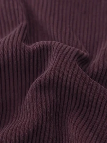 Juhart Fashionable Elegant Minimalist Corduroy Wide Leg Pants With Pockets, OL Style, Plus Size Winter - Purple - View 8