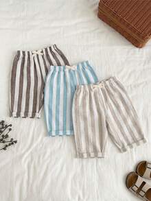 3PCS Baby Boys Bottoms - White - View 3