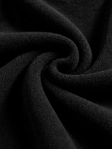 SHEIN 女款秋冬新款修身抓絨內裡加厚黑色V領睫毛蕾絲拼接長袖打底衫，純黑色紋理抓絨面料打造修身輪廓，領口精緻睫毛蕾絲拼接，長袖貼合身形，短版設計適合搭配多款下裝，可作為內搭或單穿，適合日常、休閒出遊等多種穿搭場景 - 黑色 - 查看 3