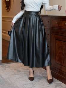 DAZY Women's High Waist Loose Skirt - Black - View 5