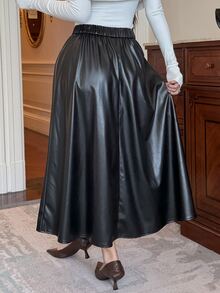 DAZY Women's High Waist Loose Skirt - Black - View 2