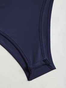 Sweetra 1pc Off-The-Shoulder Fitted & Comfy Bodysuit, Versatile - Dusty Blue - View 3