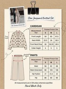 SHEIN Star Pattern Hairy Knit Button Front Cardigan - Grey - View 8