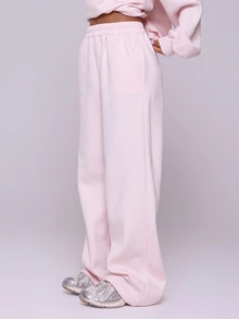 MUSERA Oversized Fleece Sweatpants Vacation Airport Casual 90's Summer Airport Graduation Back To School Graduation Teacher For Women Back To School  Spring - Pink - View 3
