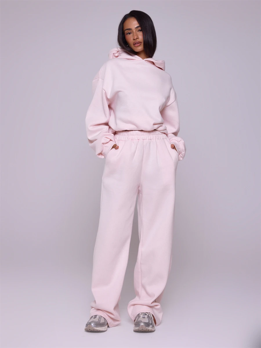 MUSERA Oversized Fleece Sweatpants Vacation Airport Casual 90's Summer Airport Graduation Back To School Graduation Teacher For Women Back To School Spring - Pink - View 1