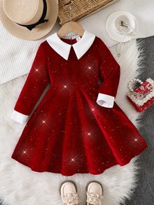 SHEIN 2pcs Girl Casual Sweet Knit Solid Pocket Long Sleeve Lapel Slim Fit Maxi Yellow Pants Outfit Set Back To School Daily Fall Comfortable Breathable - Red - View 6