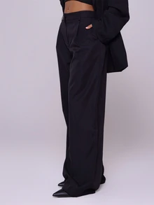 MUSERA Wide Leg Tailored Trousers Summer Elegant Old Money Classy Vacation Boho Elegant Holiday Work Office Fall Autumn Everyday Party Spring Casual - Black - View 3