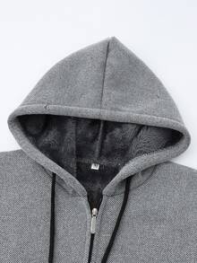 Manfinity Homme 男士秋冬針織長版開襟毛衣，正式風，適合日常穿著、秋季、儀式感通勤風格 - 淺灰色 - 查看 4
