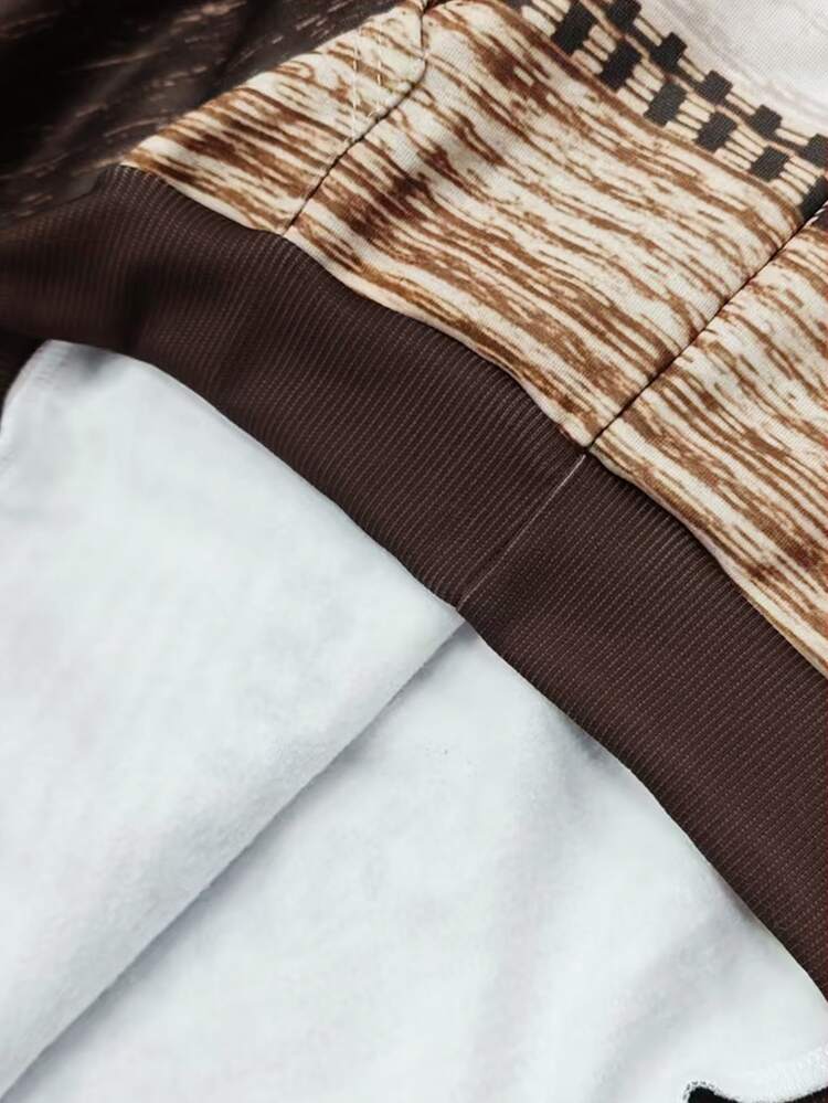 Lalippa Women's Plus Size Hooded Sweatshirt, Retro Colorblock Striped Print Pattern Design, Casual Versatile Fit, Daily Wear, Autumn Outdoor Top - Multicolor - View 3