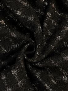 GlowEve CURVE Jaket Pendek Tweed Kasual Elegan Ukuran Plus Wanita untuk Perjalanan Musim Dingin - Hitam - View 3