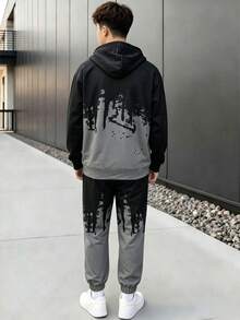 SHEIN Teen Boys Hoodie & Sweatshirt Co-Ords - Grey - View 3