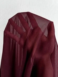 Viva Relle Plus Size Women's Ruched Bust Flowy Hem Long Dress With Ruffle Trim, Suitable For Dating, Cocktail Party, Party And Other Occasions Fall - Burgundy - View 6