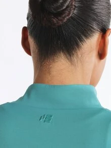 11SKNDS Full Zip Stand Collar Long Sleeve Fitted Sports Jacket With Thumb Holes Moisture Management Stretch Fabric Slim Cut With Breathable, For Gym Workout Fitness, Running, Training & Hy-Rox - Hunter Green - View 7