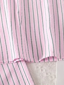 Joliand Joliand Tween Girls Striped Tank Top And Loose Long Pants 2pcs Set Casual Daily Fashion Versatile - Pink - View 6