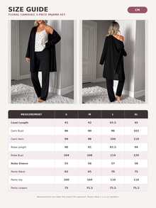 SHEIN Women Floral Print Lace Trim Cami Top, Solid Straight Leg Pants And Open Front Long Sleeve Robe 3-Piece Casual Pajama Set - Black - View 8
