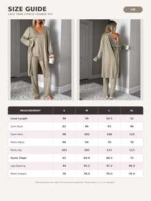 SHEIN Women's Solid Cami Top, Lace Trim Straight Leg Pants And Matching Robe 3 PiecesCasual Pajama Set - Olive Green - View 9