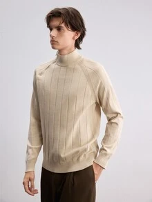 Manfinity CasualKnits Men's Solid Color Casual Versatile Daily Wear Long Sleeve Sweater - Multicolor - View 4