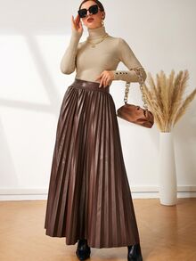 NOVVYNE Women's Minimalist High Neck Long Sleeve Warm Fashion Sweater - Khaki - View 3