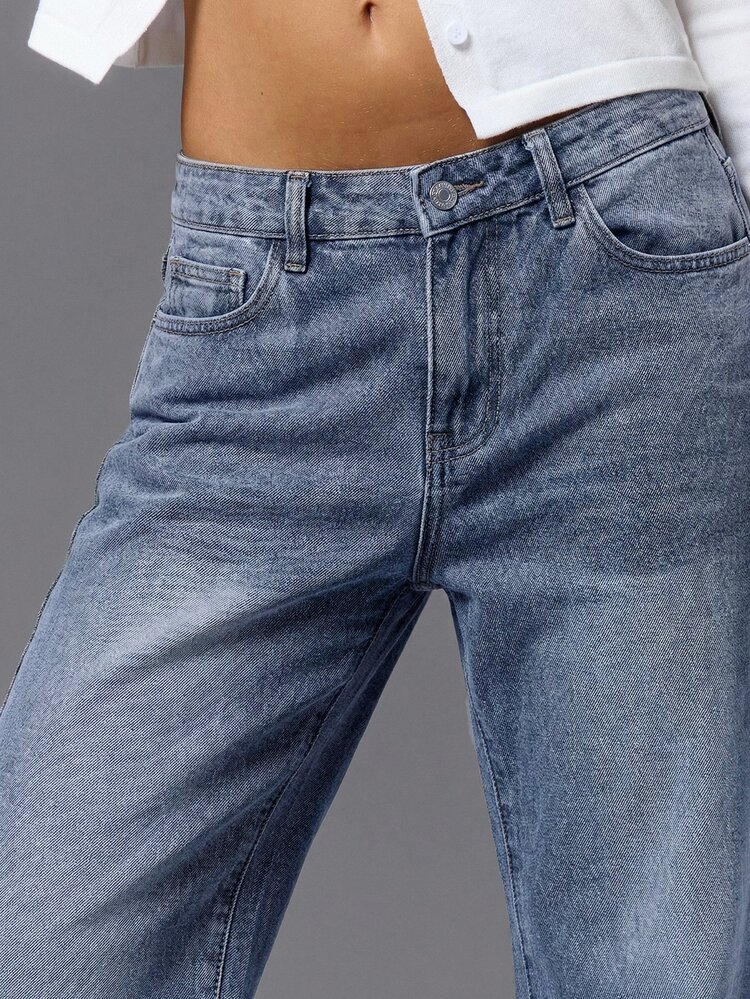 MUSERA Straight Leg Jeans Spring Summer Cute Casual Elegant 90's Y2k Winter Everyday Office Work Chic Autumn Fall - Baby Blue - View 5