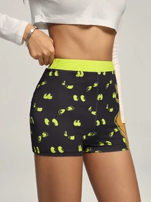 SCOOBY-DOO X SHEIN Celana Pendek Kasual Wanita Motif Kartun - Hitam - View 4