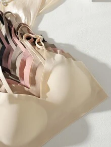 Barelissa 女款多色無縫無線V領內衣套裝，柔軟舒適聚攏式Bralette，通勤與日常穿著的日常內衣 - 彩色 - 查看 8