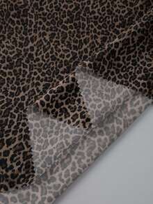 CovetEZ Casual Minimalist Sexy Brown Leopard Print Long Sleeve T-Shirt, Suitable For Autumn/Winter Season - Multicolor - View 8