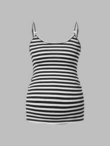 Modmama Maternity 3pcs Nursing Sports Set: Wool-Lined Tight Cami Top For Running, Fitness, Outdoor Sports, Travel - Black and White - View 6