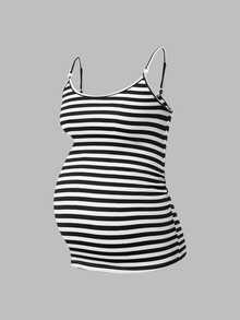 Modmama Maternity 3pcs Nursing Sports Set: Wool-Lined Tight Cami Top For Running, Fitness, Outdoor Sports, Travel - Black and White - View 4