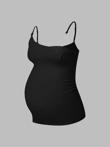 Modmama Maternity 3pcs Nursing Sports Set: Wool-Lined Tight Cami Top For Running, Fitness, Outdoor Sports, Travel - Black and White - View 10
