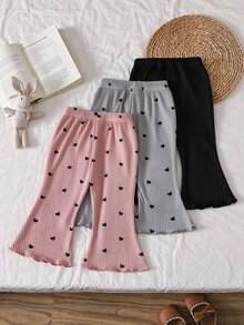 SHEIN 3 cái/gói quần dài màu trơn cho bé gái, thời trang đơn giản, phù hợp đi chơi, mùa xuân/thu, phong cách thoải mái - Nhiều màu - Xem 2