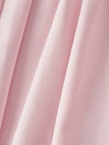 SHEIN MOD Navy Blue Cable Knit Texture Button Decor Round Neck Dress - Baby Pink - View 4