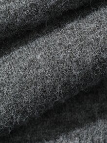 DAZY Women's 2pcs Gray Fuzzy Patchwork Knit Cardigan Bodycon Skirt Set, Slimming, Casual Elegant, Commute, Date Going Out, Fall - Dark Grey - View 3