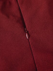 Skyraze Women's Solid Color Ruched Casual Daily Strapless Romper - Burgundy - View 5