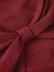 Skyraze Women's Solid Color Ruched Casual Daily Strapless Romper - Burgundy - View 4