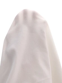 SHEIN 女童休閒日常穿著深藍色木槿花刺繡圖案白藍對比針織上衣，平滑挺括面料，圓領蕾絲飾邊短袖上衣，高腰喇叭長褲兩件套，女童外出休閒套裝 - 白色 - 查看 8