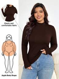 Shapeblank Moda Feminina Plus Size Outono/Inverno Casual Elegante Elástica Confortável para o Dia a Dia Preta