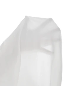 SHEIN Clasi Plus Size Solid Color V-Neck Elegant Commute Long Sleeve T-Shirt For Spring Fall - White - View 9