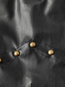 SHEIN MOD Women's Street Sexy Rivet Tassel Decor Mini Skirt Halloween New Year Concert Clubbing Black Fall - Black - View 6