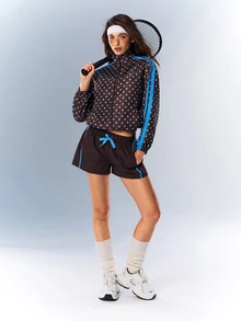 VARSIVA Women's Polka Dot Print Long Sleeve Zip-Up Sports Jacket - Multicolor - View 10