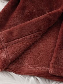 Newborn Shoe Covers Set Letter Pattern Soft Skin-Friendly Children's Home Wear Family Burgundy Autumn Funny Matching - Rust Brown - View 7