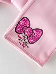 HELLO KITTY AND FRIENDS | SHEIN 青少年女孩運動衫套裝，秋冬休閒保暖內裡加厚圓領運動衫與寬腿長褲套裝，兒童款 - 粉色 - 查看 7