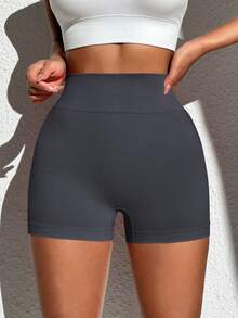 Slayform Slayform Easithlete Women's High Waist Yoga Shorts,Seamless Lifting Sports Shorts,Comfortable High-Rise Athletic Biker Shorts For Gym Workout,Running - Dark Grey - View 5