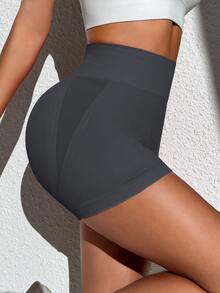 Slayform Slayform Easithlete Women's High Waist Yoga Shorts,Seamless Lifting Sports Shorts,Comfortable High-Rise Athletic Biker Shorts For Gym Workout,Running - Dark Grey - View 6