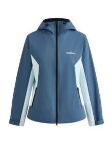 In My Nature Women's Minimalist Fashion Colorblock Hooded Outdoor Windbreaker Jacket - Blue - View 11