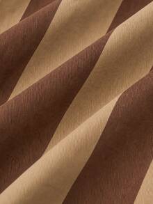 Nöista Caramel Brown Striped Trousers, Loose-Fitting. Comfortable Forgiving. Workwear/Casual, Suitable Wear, Commuting, Versatile .Fall/Winter,Basic /Chic - Brown - View 10