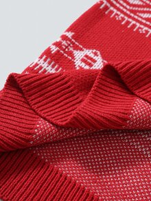 Manfinity Hypemode Men's Crew Neck Long Sleeve Striped Casual Versatile Sweater Christmas - Red - View 5