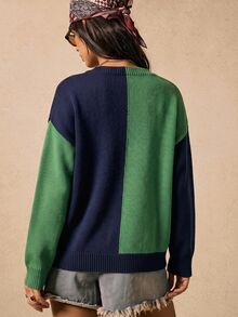 TOM & JERRY X SHEIN SHEIN EZwear 大尺碼女款卡通圖案長袖單排扣針織開襟衫，適合外出、街頭穿搭、機場冬季穿著 - 彩色 - 查看 2