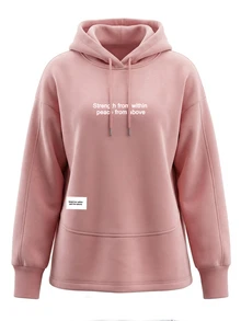 Celisse Pink Letter Print Women's Sports Sweatshirt Fall - Pink - View 5