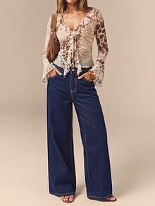 EMERY ROSE Women's Straight Leg Loose Casual Denim Jeans With Pockets - Blue - View 16