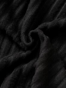 SHEIN 女款復古80年代紅色格紋三件套，高領羅紋黑色針織內搭層，格紋V領背心 + 百褶迷你裙，校園度假秋季風 - 彩色 - 查看 8